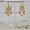 Boucles d' oreilles chandelier, larme cristal, Modèle 1.