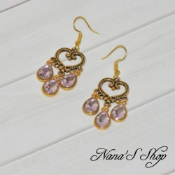 Boucles d' oreilles chandelier, larme cristal, Modèle 1.