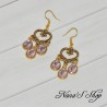 Boucles d' oreilles chandelier, larme cristal, Modèle 1.