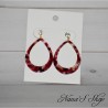 Boucles d'oreilles Gouttes, résine colorée, coloris rouge.