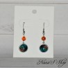 Boucles d'oreilles, petit cabochons et perles colorés, modèle 2.