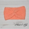 Bandeau twisté, fille, en acrylique, coloris corail,