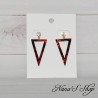 Boucles d'oreilles triangle, en résine, tacheté,